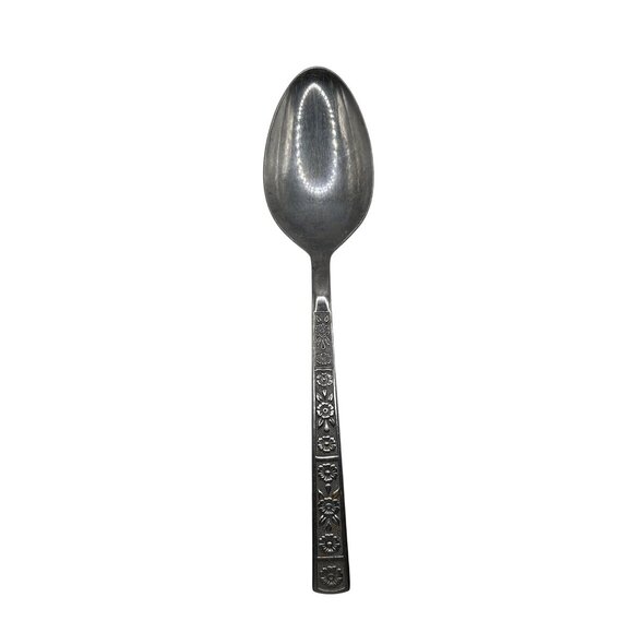 Imperial Intl Stainless Steel Spoon With Floral Handle Design flatware - Picture 3 of 4